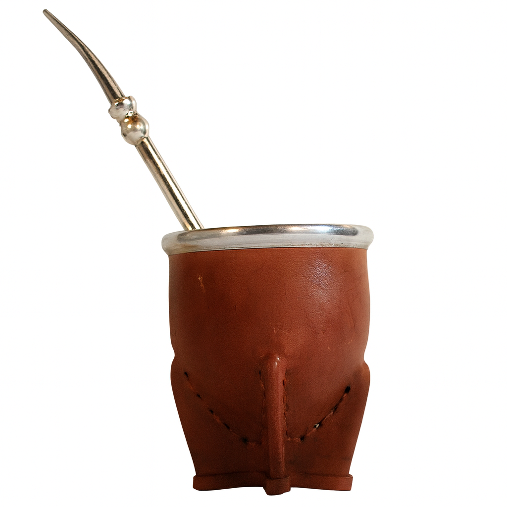 Mate Becher Rosa braun mit bombilla