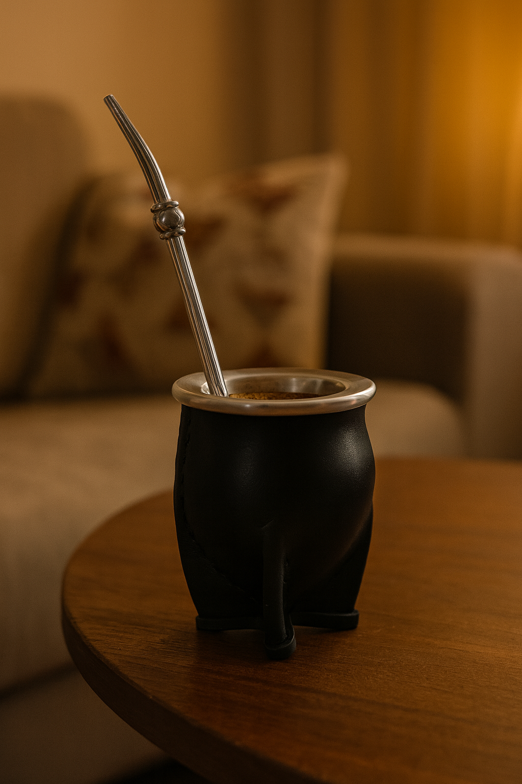 Mate Becher inklusive Bombilla in schwarz